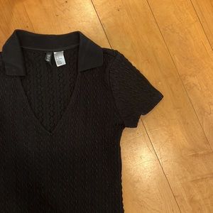 H&M knit collared mini dress